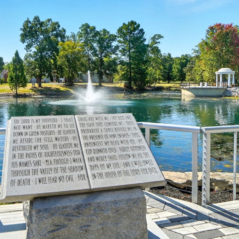 Front Cover of 2026 Calendar of the pond at Arlington Memorial Gardens